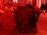 El drac a terra, abatut.